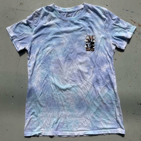 Women's Obey T-Shirt Multicolor Spell-Out S Streetwear Y2K Andre Giant Peace - Picture 6 of 12